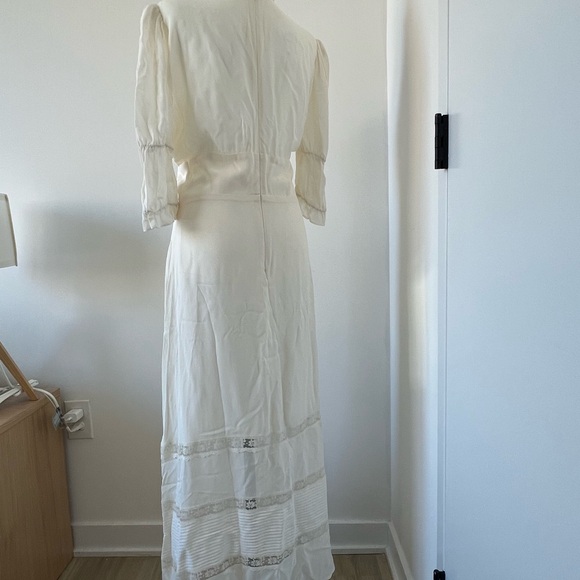 Reformation Ginny Maxi Dress in White/Ivory Size 8 Preppy Boho Bridal Picnic - Picture 9 of 17